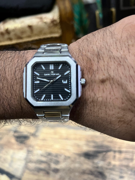 Daniel Powter Black Dial Stainless Steel Watch