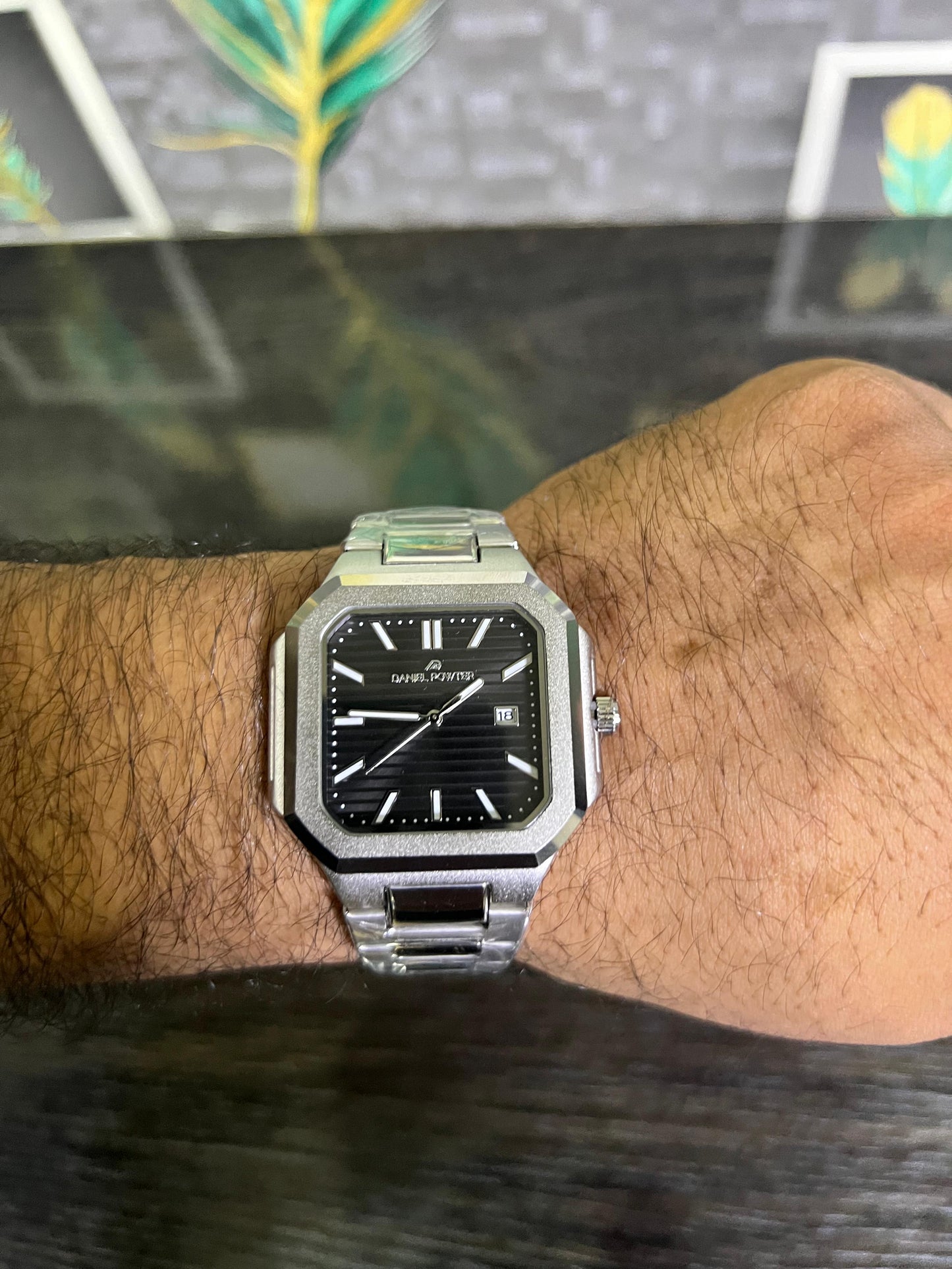 Daniel Powter Black Dial Stainless Steel Watch